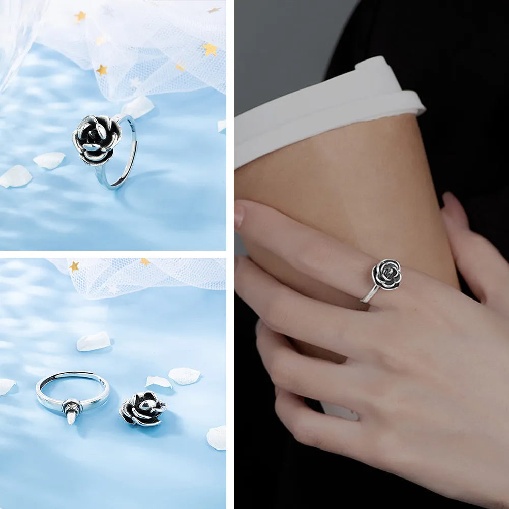 Gothic Silver Self-Defense Ring: Rose Design for Women – AkaFinds