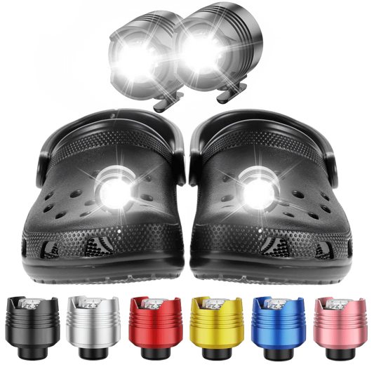 2PCS Croc Lights: Illuminate Your Path with Rechargeable Aluminum Alloy Lights